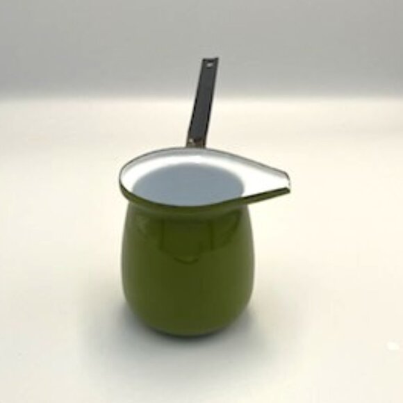 Vtg Turkish Coffee Pot Green Enamel Melting Pot - Picture 7 of 8